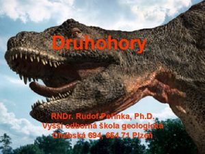 Druhohory RNDr Rudof Peinka Ph D Vy odborn