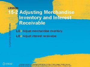 LESSON Learning Objectives 15 2 Adjusting Merchandise Inventory