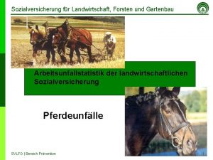 Sozialversicherung fr Landwirtschaft Forsten und Gartenbau Arbeitsunfallstatistik der