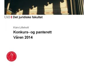 Kre Lilleholt Konkurs og panterett Vren 2014 Den
