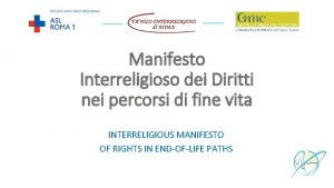 Manifesto Interreligioso dei Diritti nei percorsi di fine