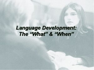 Language Development The What When DEFINING FEATURES OF