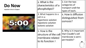 Do Now separate sheet of paper 1 What