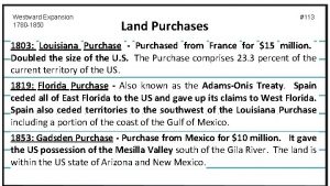 Westward Expansion 1780 1850 Land Purchases 113 1803