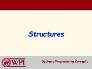 Structures Systems Programming Concepts Structures Typedef Declarations Using