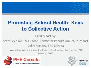 Promoting School Health Keys to Collective Action Facilitated