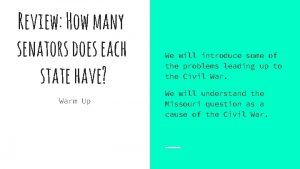 Review How many senators does each state have