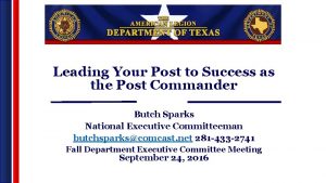 Leading Your Post to Success as the Post