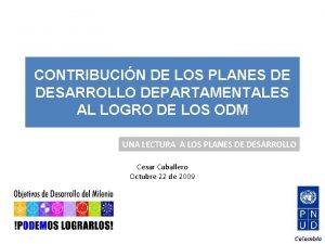 CONTRIBUCIN DE LOS PLANES DE DESARROLLO DEPARTAMENTALES AL