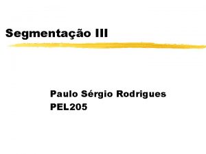 Segmentao III Paulo Srgio Rodrigues PEL 205 Proposal