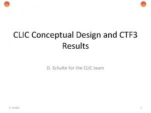 CLIC Conceptual Design and CTF 3 Results D