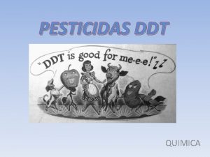 PESTICIDAS DDT QUIMICA Qu son El DDT diclorodifeniltricl