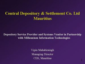 Central Depository Settlement Co Ltd Mauritius Depository Service