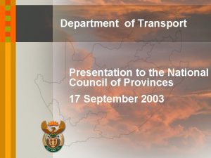 Department of Transport National Department of Transport NDOT