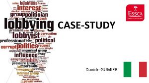 CASESTUDY Davide GUMIER INTRODUCTION In my research for