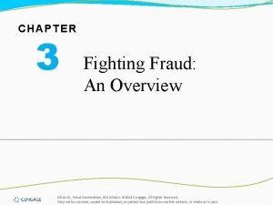 CHAPTER 3 Fighting Fraud An Overview Albrecht Fraud