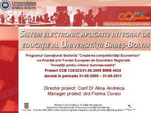 Programul Operaional Sectorial Creterea competitivitii Economice cofinanat prin