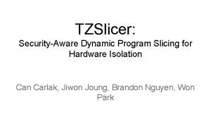 TZSlicer SecurityAware Dynamic Program Slicing for Hardware Isolation