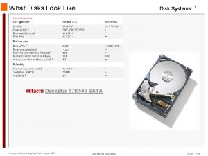 What Disks Look Like Disk Systems 1 Hitachi