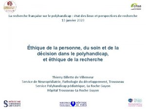 La recherche franaise sur le polyhandicap tat des