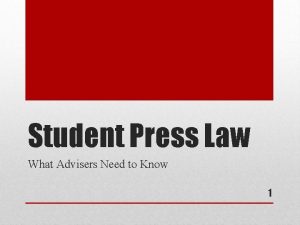 Student Press Law What Advisers Need to Know