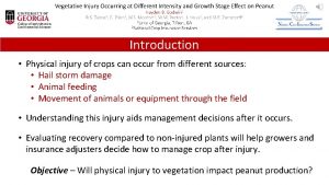 Introduction Physical injury of crops can occur from
