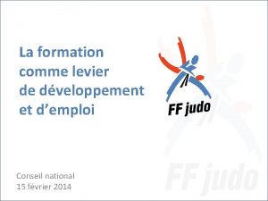 La formation comme levier de dveloppement et demploi