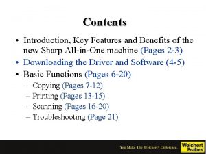 Contents Introduction Key Features and Benefits of the