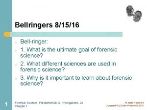 Bellringers 81516 o o 1 Bellringer 1 What