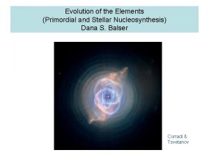 Evolution of the Elements Primordial and Stellar Nucleosynthesis