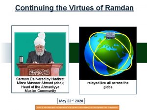 Continuing the Virtues of Ramdan Sermon Delivered by