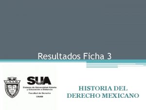 Resultados Ficha 3 HISTORIA DEL DERECHO MEXICANO Resumen