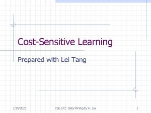 CostSensitive Learning Prepared with Lei Tang 1152022 CSE