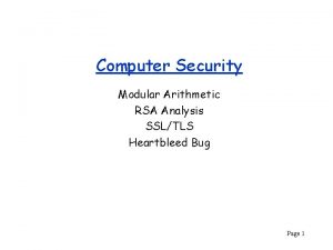 Computer Security Modular Arithmetic RSA Analysis SSLTLS Heartbleed