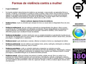 Formas de violncia contra a mulher O que