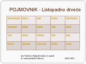 POJMOVNIK Listopadno drvee hrast lunjak bukva grab kesten