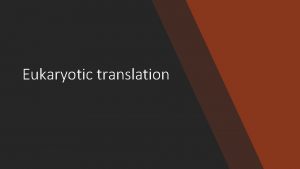 Eukaryotic translation Eukaryotic translation is very similar overall
