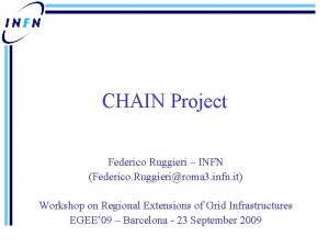 CHAIN Project Federico Ruggieri INFN Federico Ruggieriroma 3