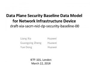 Data Plane Security Baseline Data Model for Network