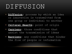 DIFFUSION Diffusion process by which an idea or