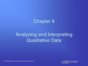 Chapter 9 Analyzing and Interpreting Qualitative Data Power