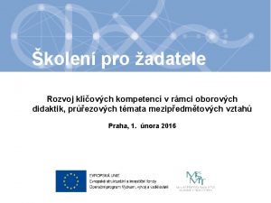 Nzev kapitoly Nzev podkapitoly kolen pro adatele Text