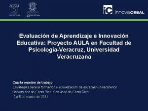 Evaluacin de Aprendizaje e Innovacin Educativa Proyecto AULA