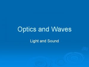 Optics and Waves Light and Sound Waves A
