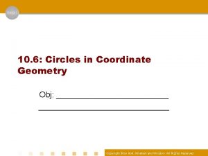 10 6 Circles in Coordinate Geometry Obj Copyright