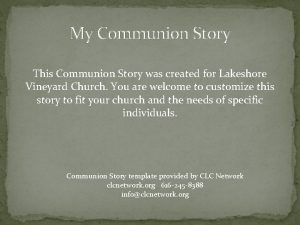 My Communion Story This Communion Story was created