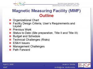 Magnetic Measuring Facility MMF Outline Organizational Chart Facility