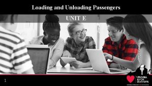 Loading and Unloading Passengers UNIT E 1 Loading