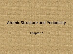 Atomic Structure and Periodicity Chapter 7 Electromagnetic Radiation