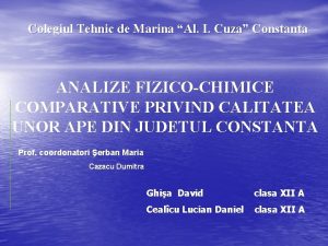 Colegiul Tehnic de Marina Al I Cuza Constanta